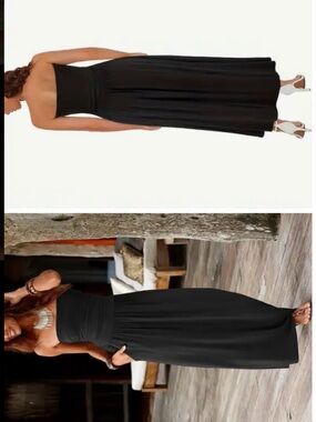 Classic Black Strapless Maxi Dress - Elegant Women’s Summer Staple